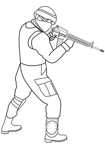 Special Forces Soldier Coloring Page